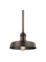 Hudson Falls 10-Inch Pendant in Distressed Bronze.